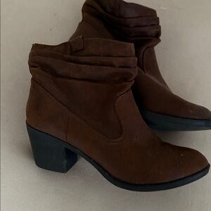 Brown Ankle Boots with Block Heel